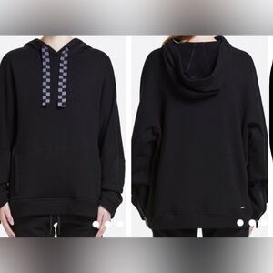 Alala Black Hoodie with Checkered Drawstrings